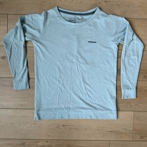 Patagonia Responsibili-tee Long Sleeve Shirt Men's Small Regular Fit Light Green